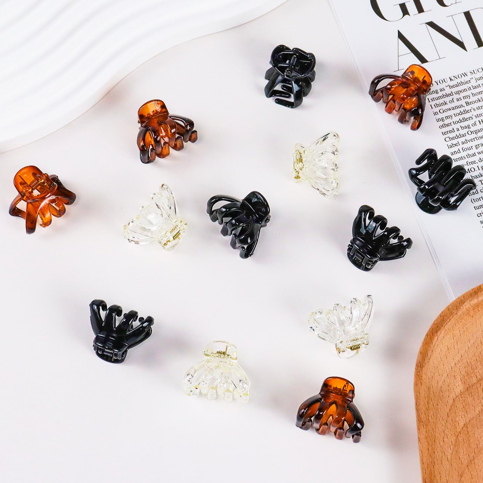 Mollette Capelli Donna, 15 Pezzi Pinze per Capelli Mini 3cm Pinza Capelli Donna Plastica Accessori per Capelli Antiscivolo Hair Clip Adatto Donne Ragazze