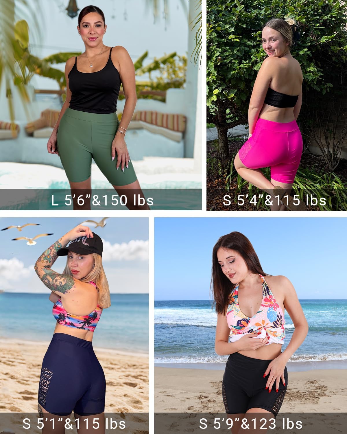 7" Swim Shorts Women - High Waisted Swimsuit Shorts Tummy Control Bathing Suit Lace Bottom with Liner - Image 5