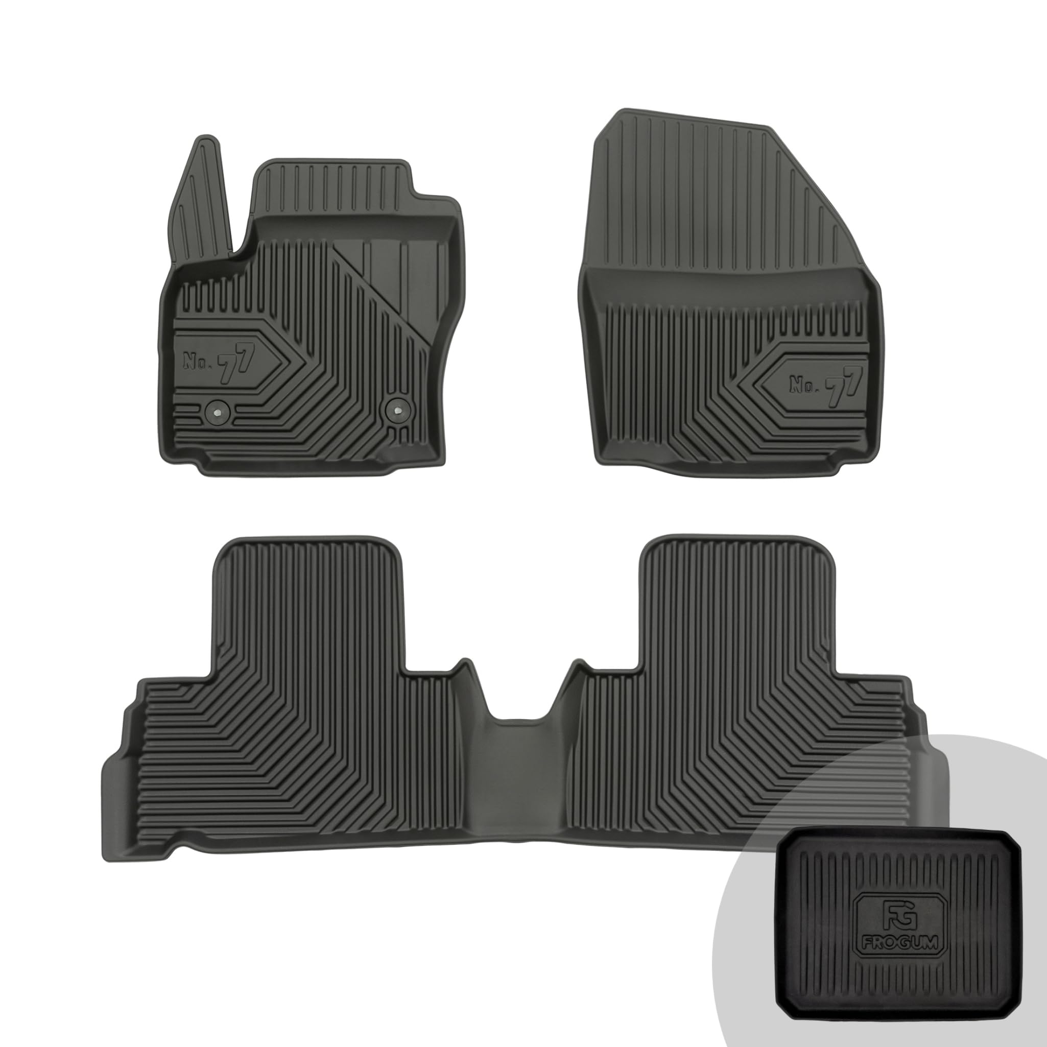 FROGUM No.77 Alfombrillas para Coche Alfombras para Ford Galaxy II 2009-2015 | Borde Alto | para Todo el año | Tamaño