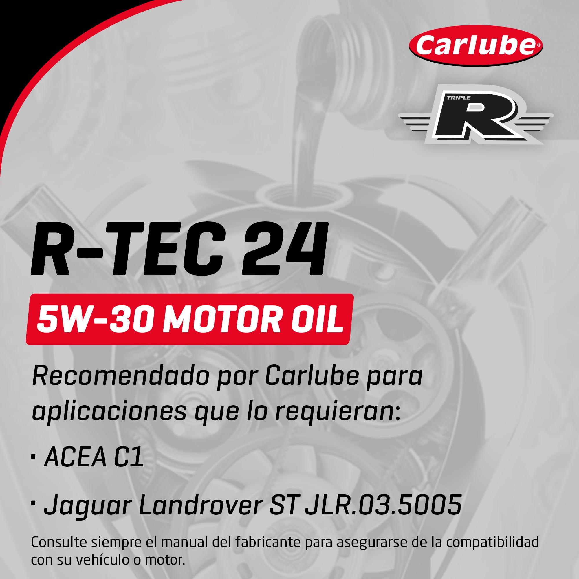 Carlube Triple R 5W-30 C1 Totalmente Sintético R-TEC 24 5L, ACEA C1