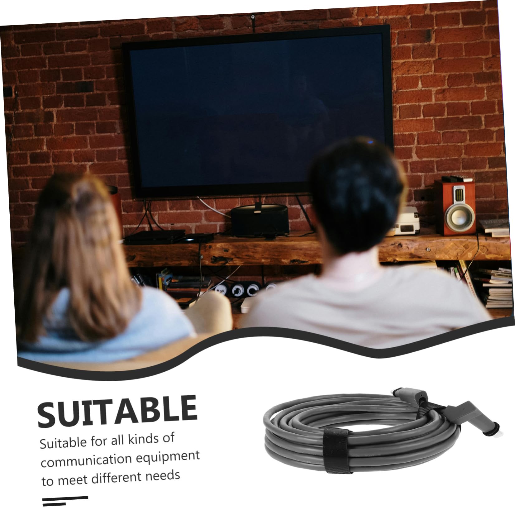 HOMSFOU Câble D’extension Réseau Connexion Stable, Remplacement Haute Vitesse, Cuivre sans Oxygène, Pvc, Équipement de Communication, Bureau et École