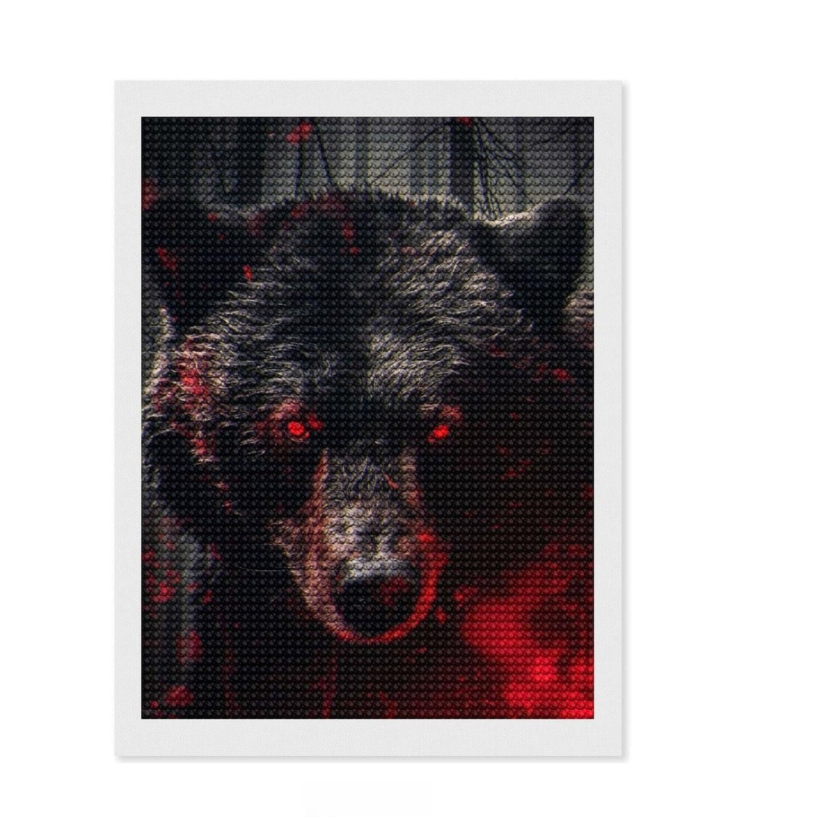Junmoney Angry Bear Diamond Art Kit 12"x16", for Women, Easy Handmade Project, Modern Decor, Festive Craft Gift, with Tool Kit