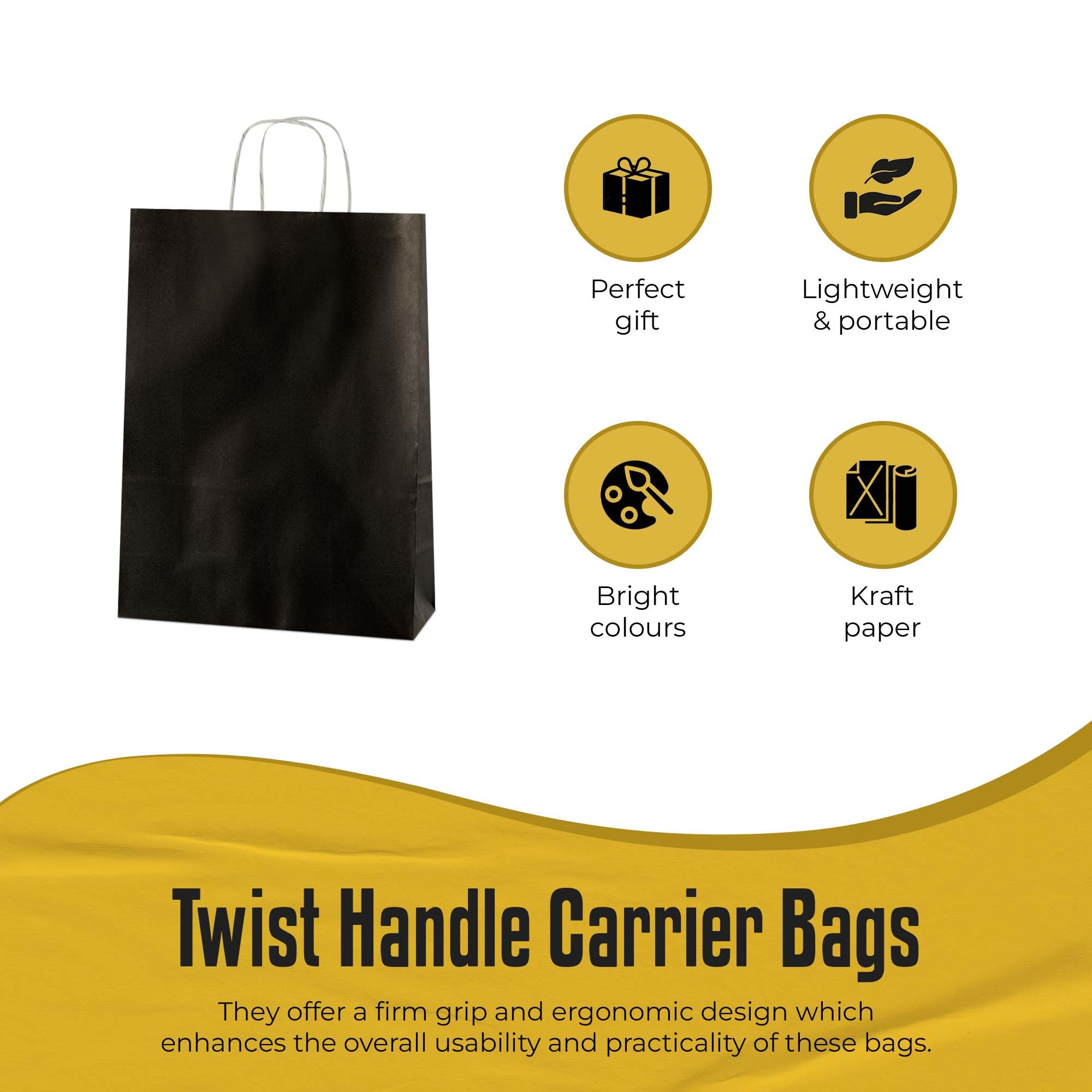 Brown Kraft Paper Bags With Twist Handles Party Gift Carrier Food - View #5