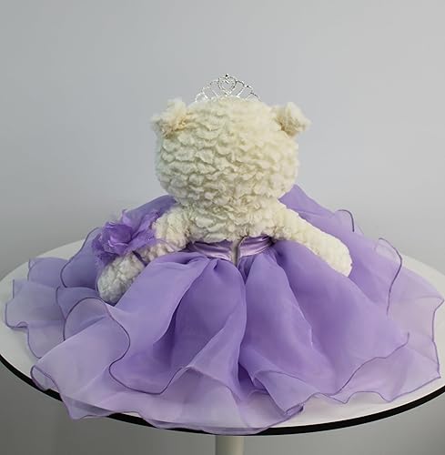 Miniatura 3 de KINNEX COLLECTIONS SINCE 1997 Oso de peluche de membrillo de 20 pulgadas en vestido lavanda, centro de mesa coleccionable para última muñeca
