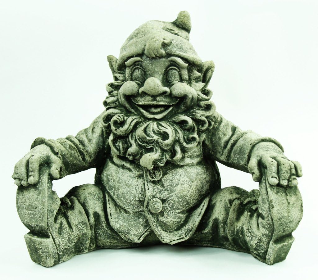 Gnome Sitting Garden Statue Elf Sculpture