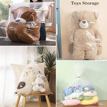 2 Pcs Extra Large Clear Plastic Storage Bags - 100 x 150cm Giant Storage Bags,Suitcase Storage Bag,Large Capacity Clear Plastic Waterproof Bag for Moving Storing Large Items