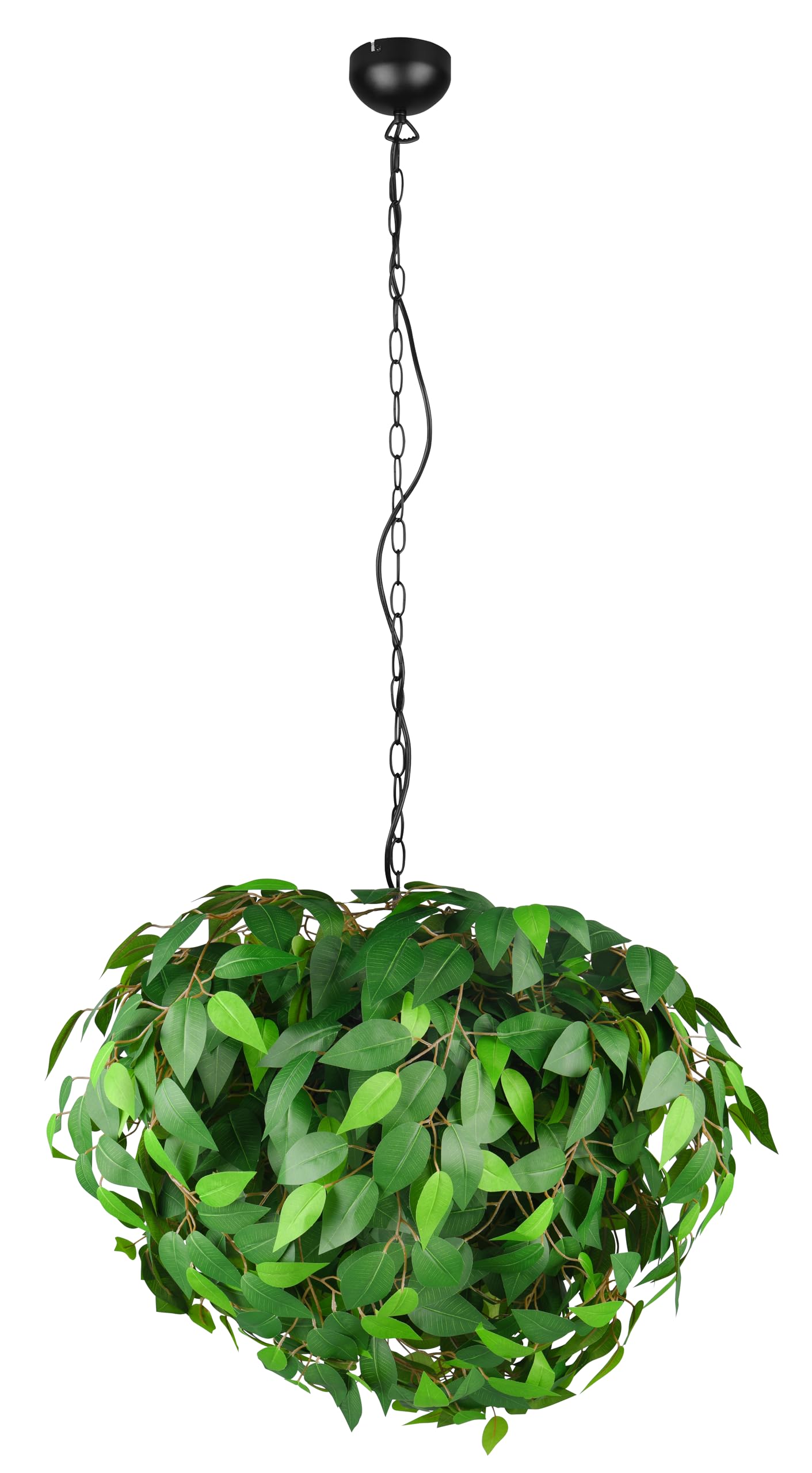 Reality Leuchten Leavy Pendant Light, Black/Green, Ø 70 Cm, 4-Bulb, E14