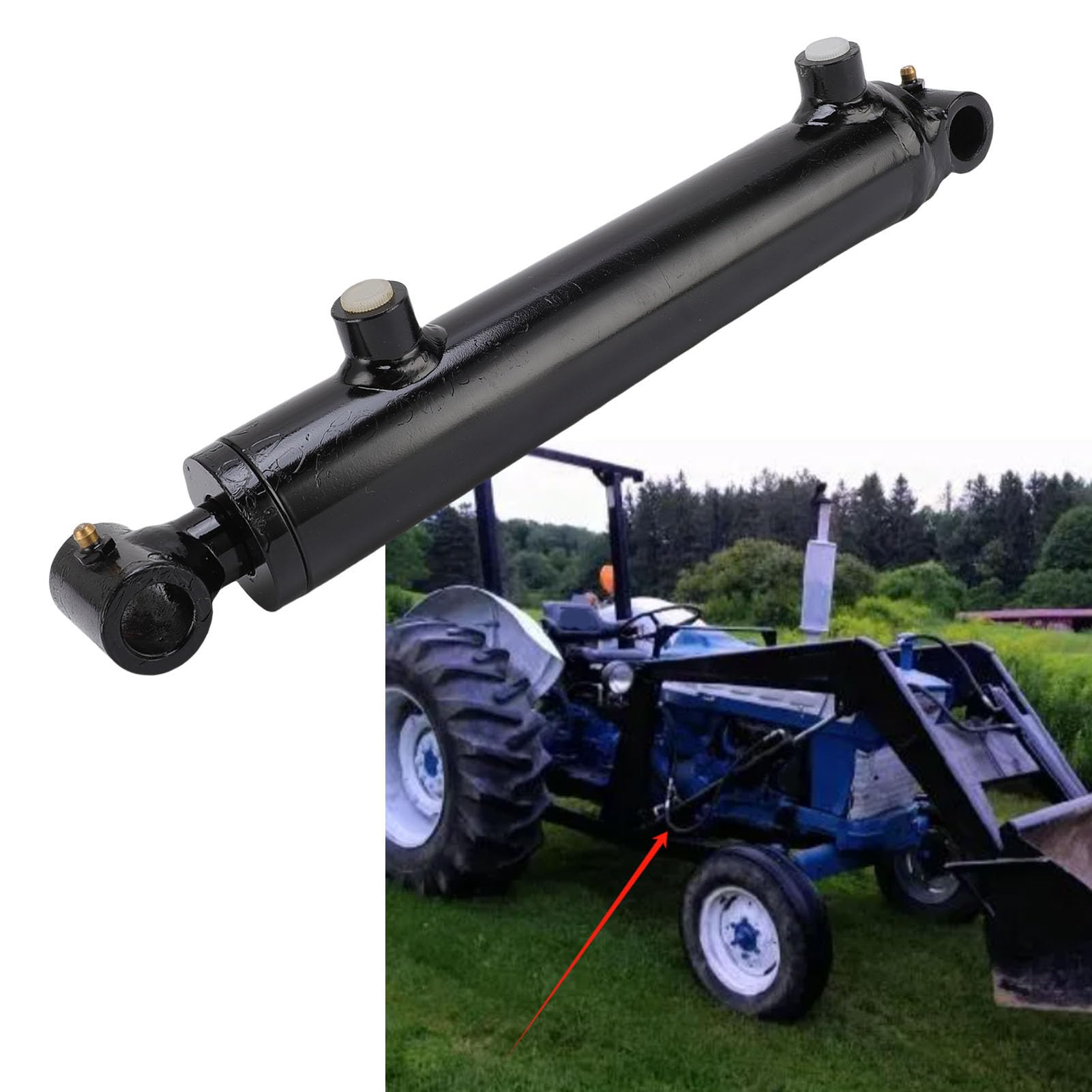 Generic Siłownik Hydrauliczny Trwały i Wysokowydajny 1,5-calowy Dwustronnego Działania 12-calowy Skok 3500 PSI SAE6 do Ciężkiego Sprzętu Budowlanego