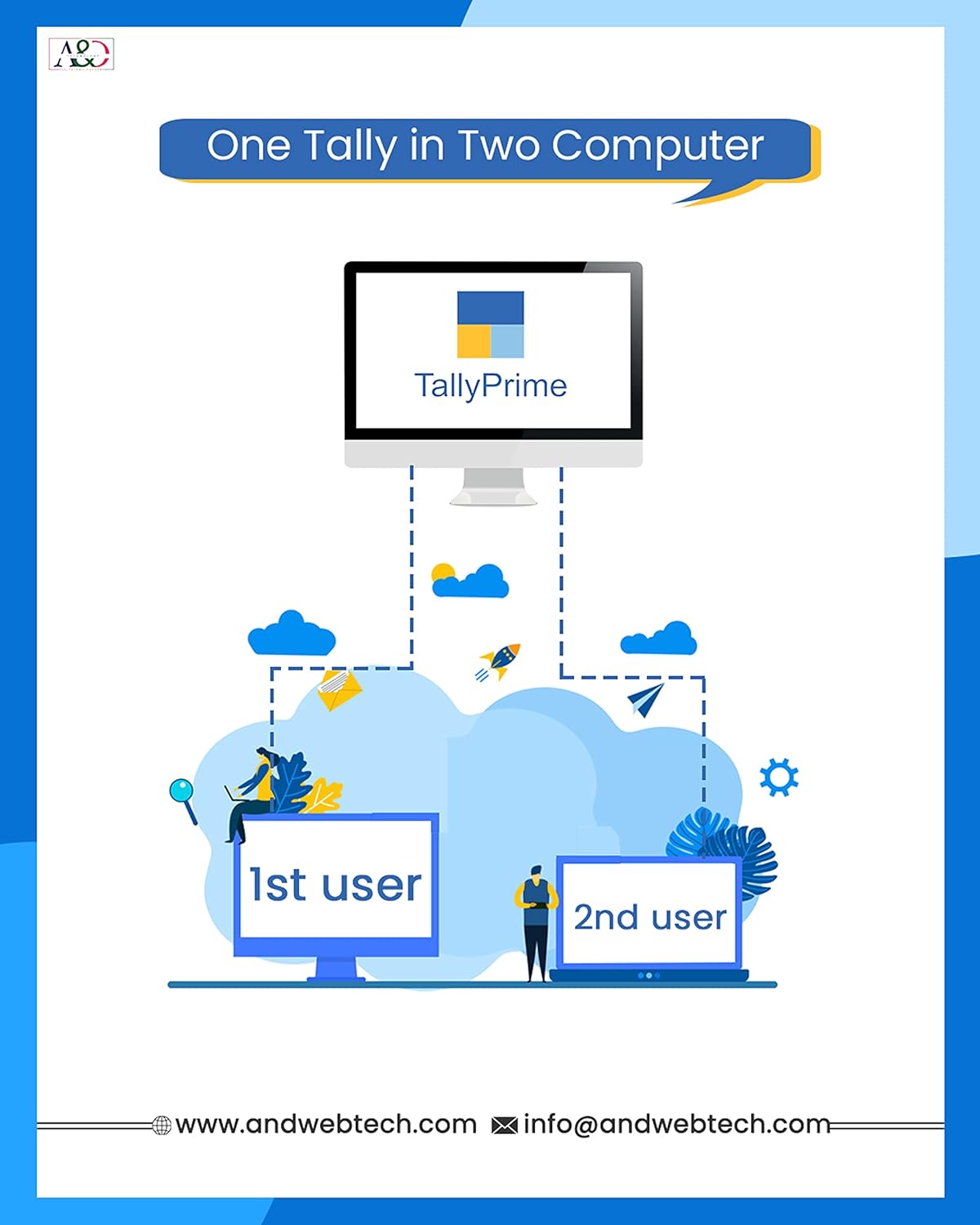 Tally Virtual User Use One Tally License In Two Computer laptop 