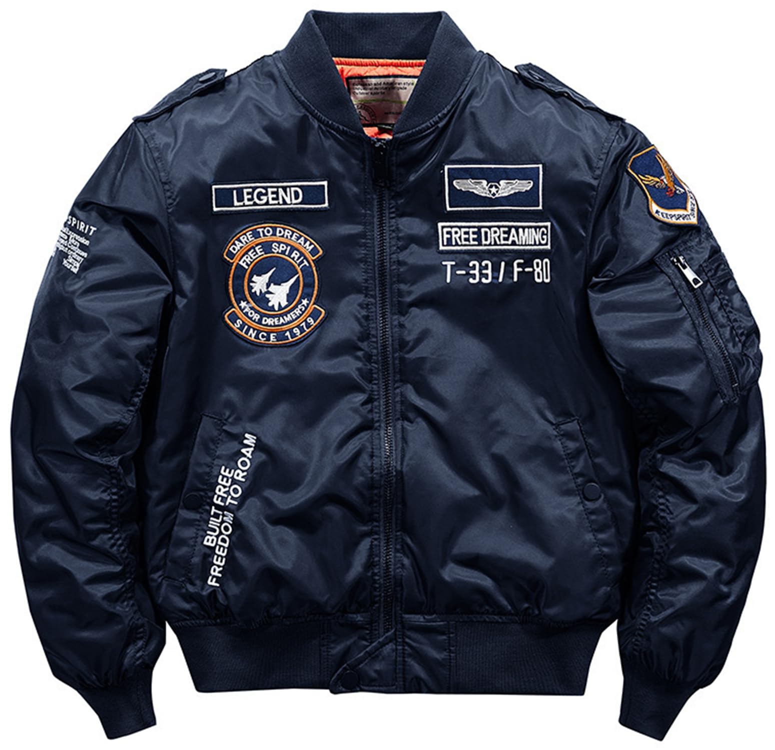TangDao Chaqueta aviador de Hombre Con Cuello Alto Chaqueta Bomber de Entretiempo Cortavientos Chaqueta de Invierno deportiva