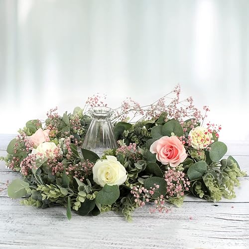 Vista 8 de FLORLAB 6.2 Ft Long Faux Eucalyptus Greenery - Wedding Arch Summer Decor - Lambs Ear & Magnolia Garland