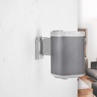 VIVO White Dual Wall Mount Brackets Designed for Sonos One, SL, and Play:1 Audio Speakers | Adjustable Mounting for 2 Sonos Speakers (MOUNT-PLAY1W)