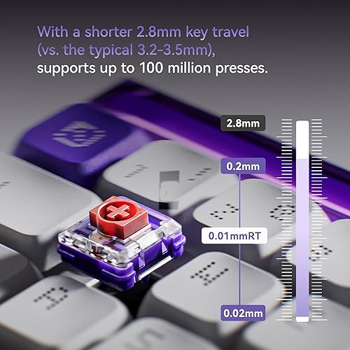 Miniatura 5 de MelGeek MADE68 - Teclado con cable de aire, interruptor magnético de efecto Hall, teclado para juegos de perfil bajo, disparador rápido compacto del