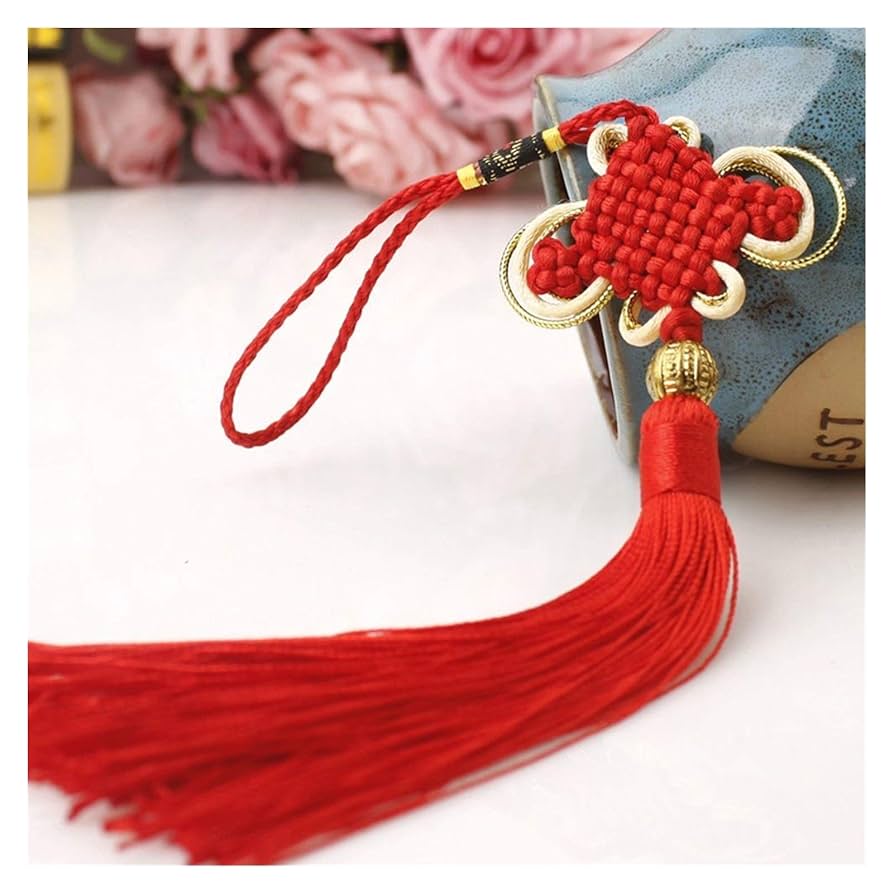 翡翠飾り 赤いタッセル付き チャイナピアス ロングタッセル付き 赤 翡翠風 | 華濱-Yokohama-