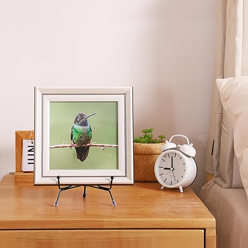 Miniatura 5 de Fasunry Paquete de 6 soportes de exhibición de platos mejorados, soportes antideslizantes de hierro de 6 pulgadas, soportes de exhibición de libros,