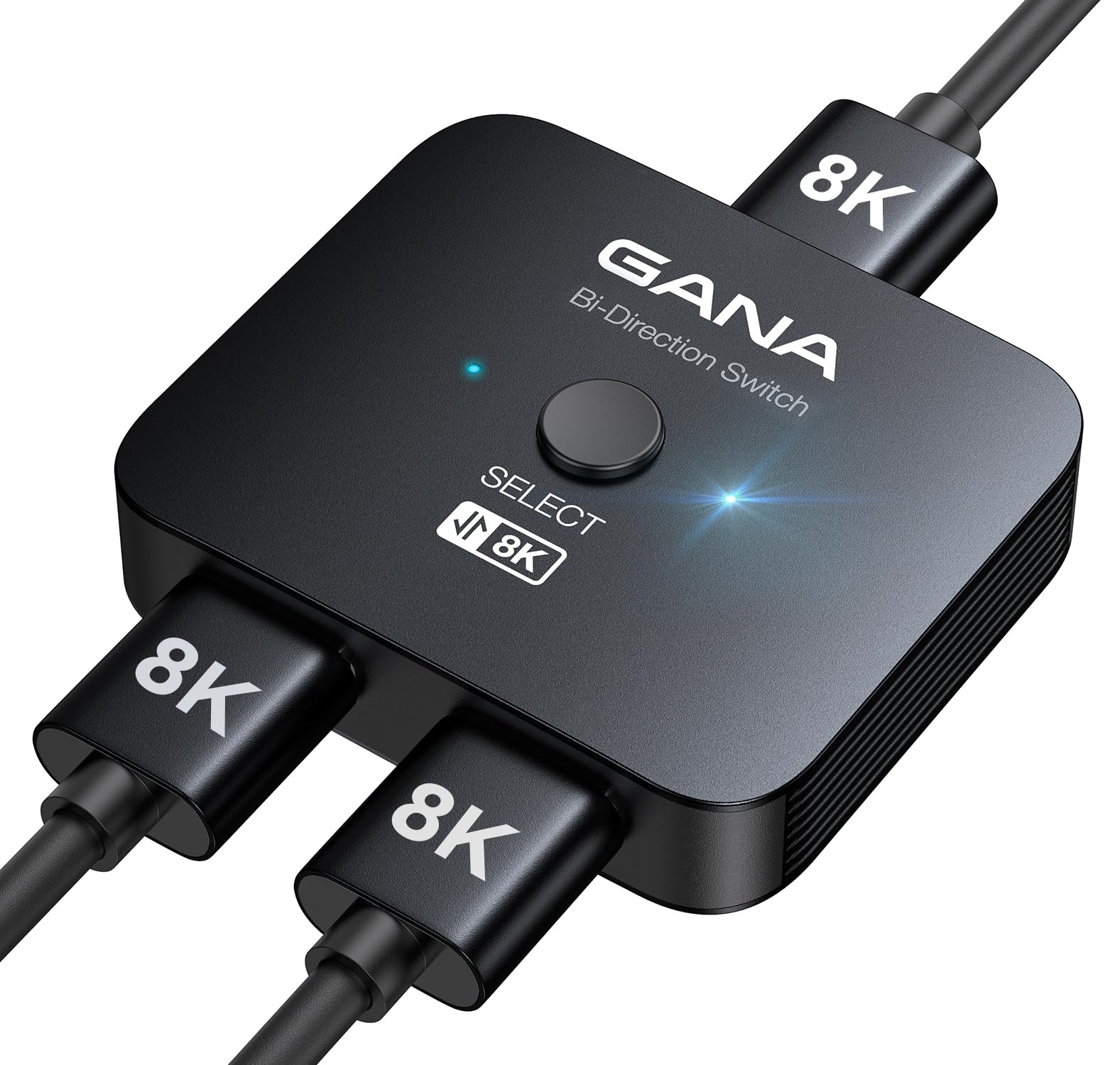GANA Commutateur HDMI 2.1,Switch HDMI 8K 2 en 1 Sortie, Prend en Charge 4K @ 120 Hz, 8K @ 60 Hz,Compatible avec PS5/4, Xbox, Roku, Apple TV, Fire Stick,Noir