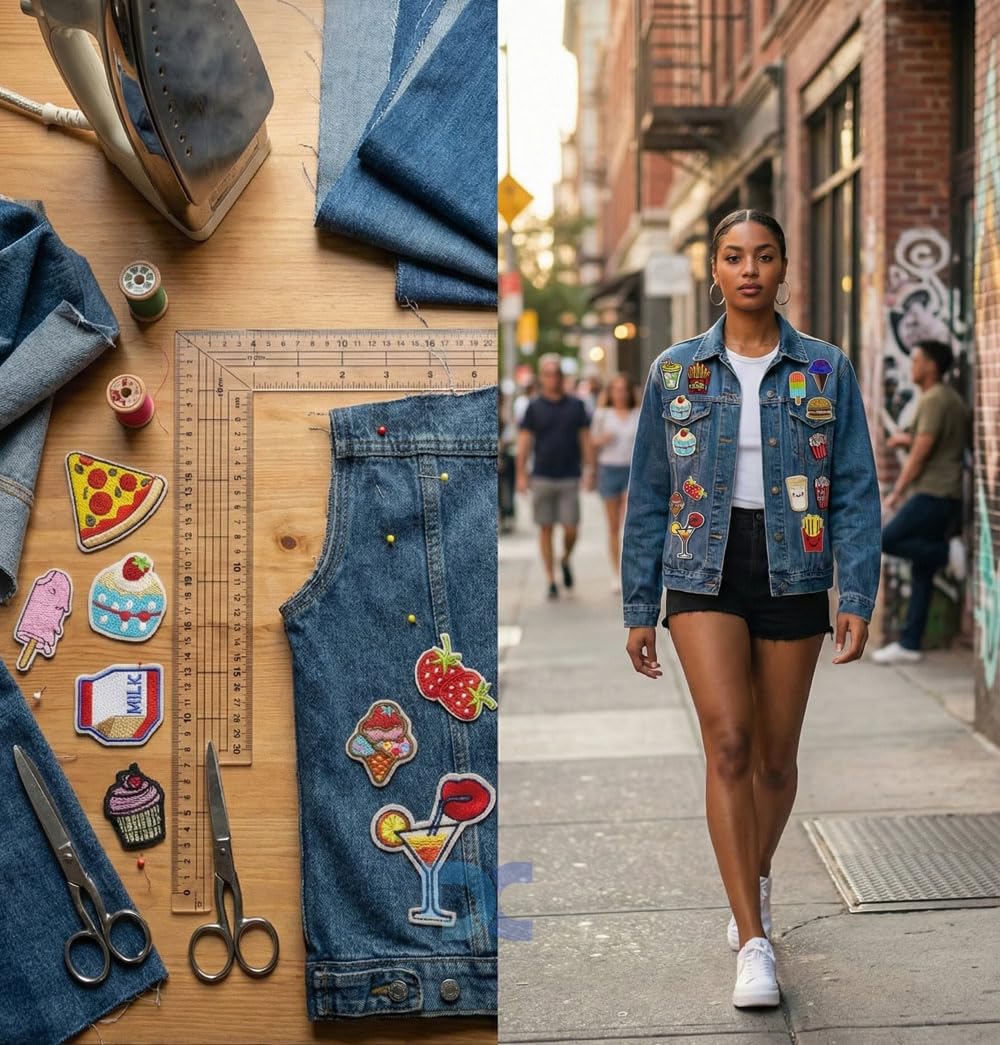 D Moto World Food & Drink Cartoon Embroidered Iron On Patches for Jackets, Jeans & Bags | DIY Decorative Patches for Kids & Adults (Assorted Set)| 12 pcs in 1 Pack 4