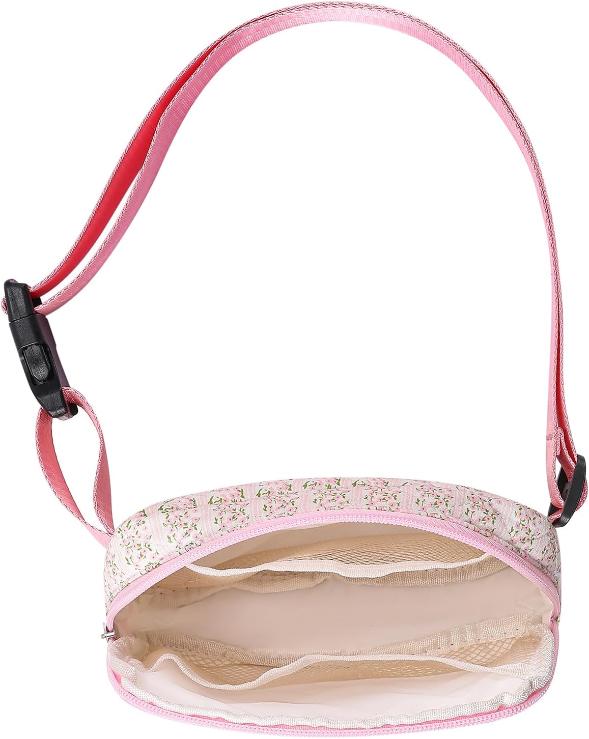 JOVAKIT Quilted Cotton Fanny Pack for Women Girls, Fashion Waist Packs with Adjustable Strap, Floral Coquette Running Waist Packs, Zipper Fanny Pack Crossbody Bags Travel Storage Bag (Pink) - Image 3