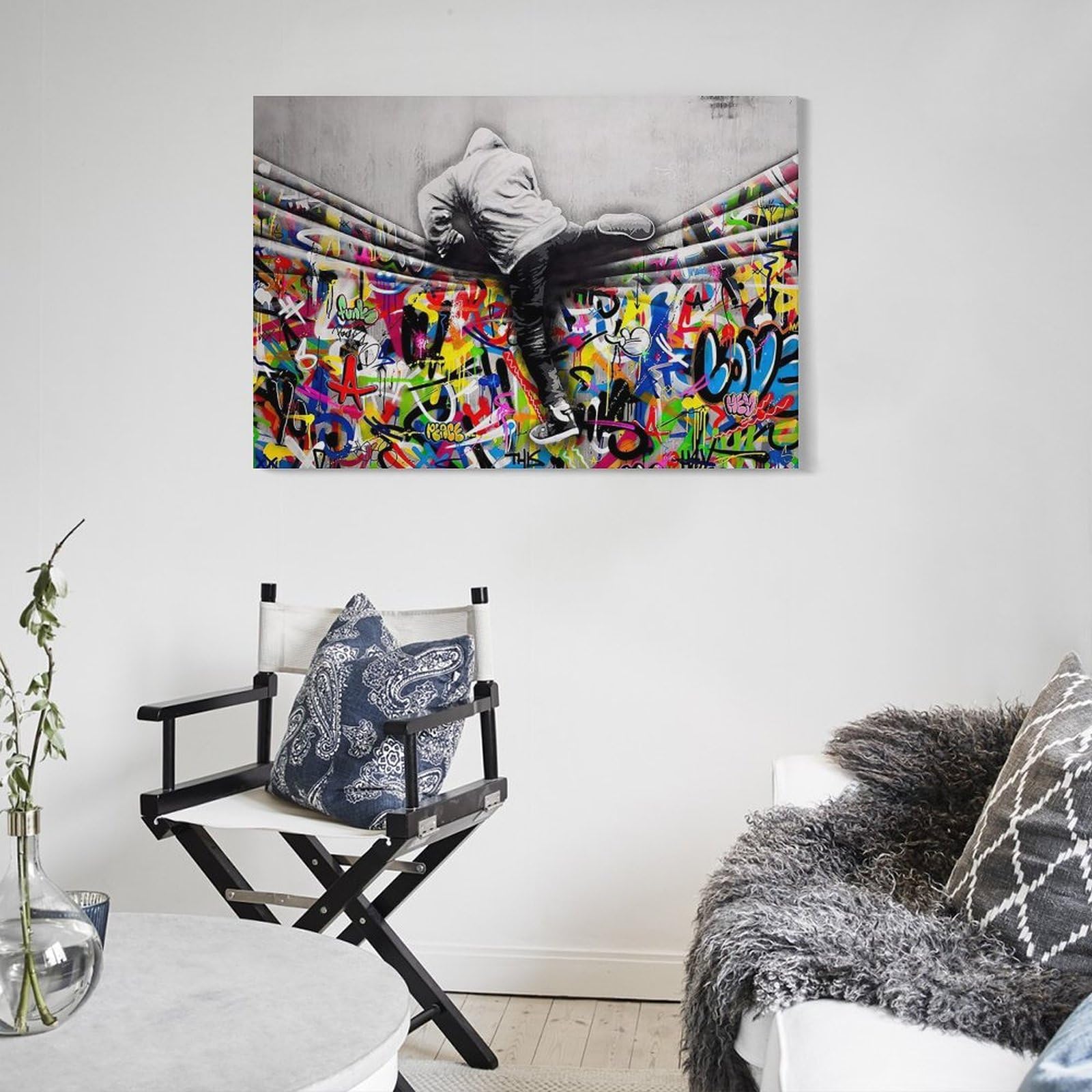 バンクシー　印刷　ポスター　額装 Amazon.co.jp: Banksyバンクシー作品「グラフィティーアート」印刷され