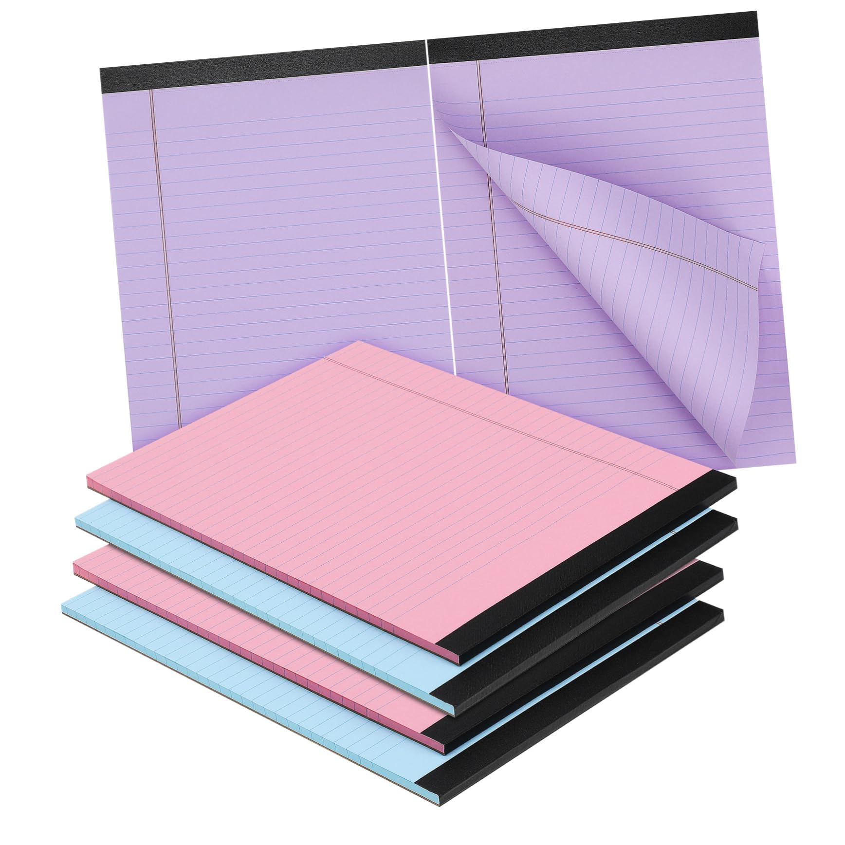 Veemoon Blocchi Note Colorati 6 Pezzi A4 214x295mm Carta a Righe Facile da Strappare per Scuola Ufficio e Studio Quotidiano