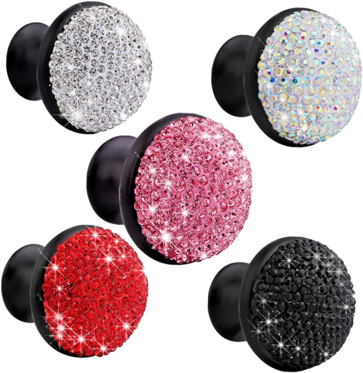 Crystal Knobs, 4pcs Diamond Pull Shining Alloy Door Knob for Dressing Table Furniture Wardrobe Doors, Cabinets & Drawers(Assorted Color)