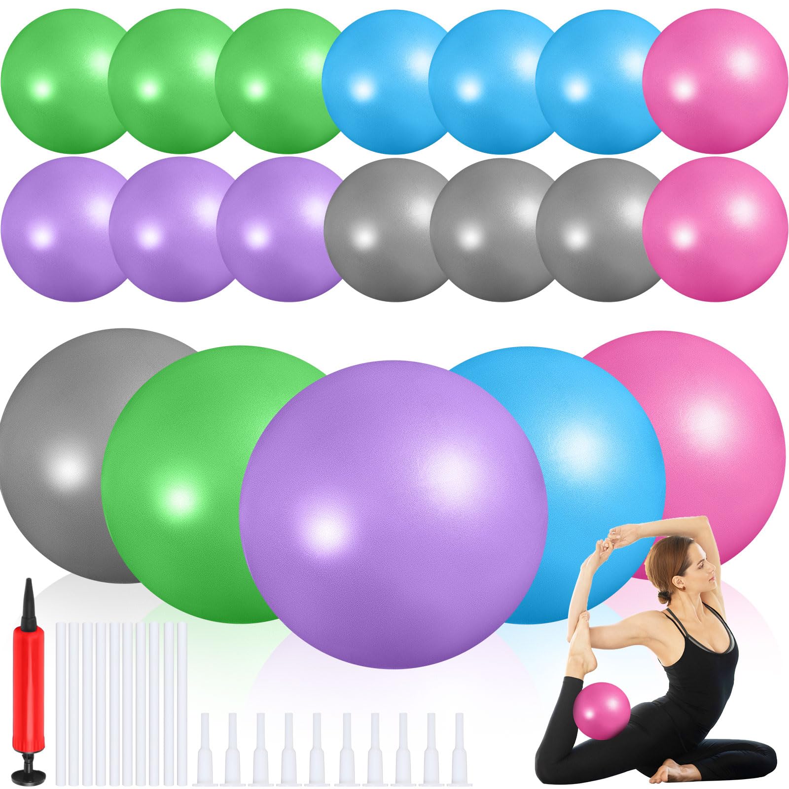 Sotiff 20 Pcs Small Pilates Ball Bulk 9 Inch Mini Yoga Ball, Multicolor — image 1