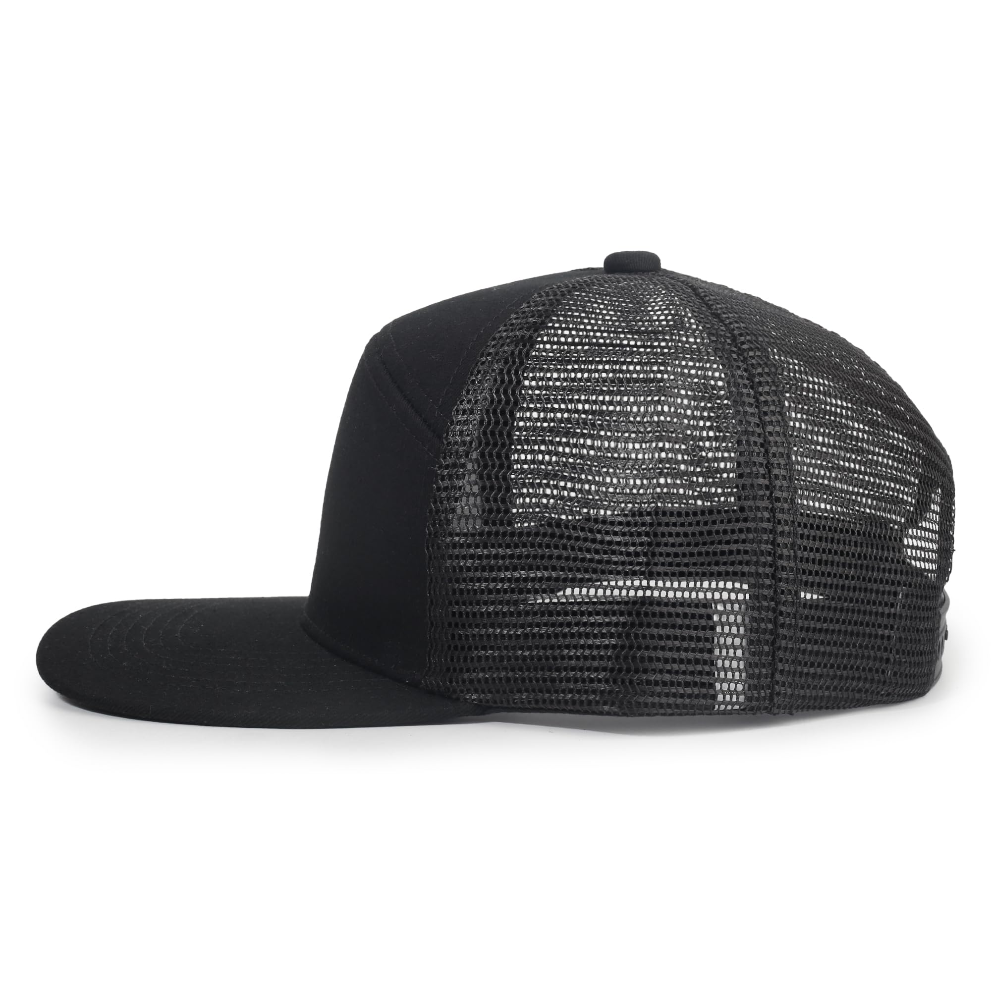 Cappelli da camionista a 7 pannelli, 3 pezzi, con visiera piatta, per donne e uomini | Cappello da baseball regolabile, in rete traspirante