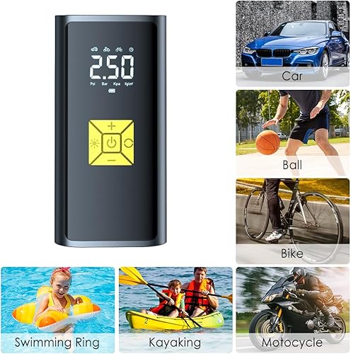 Miniatura 2 de Inflador de neumáticos, compresor de aire portátil, potente inflador de neumáticos 150PSI inflado más rápido, bomba de aire eléctrica con pantalla