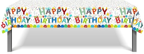 Miniatura 121 de CC HOME 1 pieza de mantel de plástico para fiesta de los 90 de 54 x 87 pulgadas de largo, mantel vintage retro de los 90 de hip hop, tema de 1990