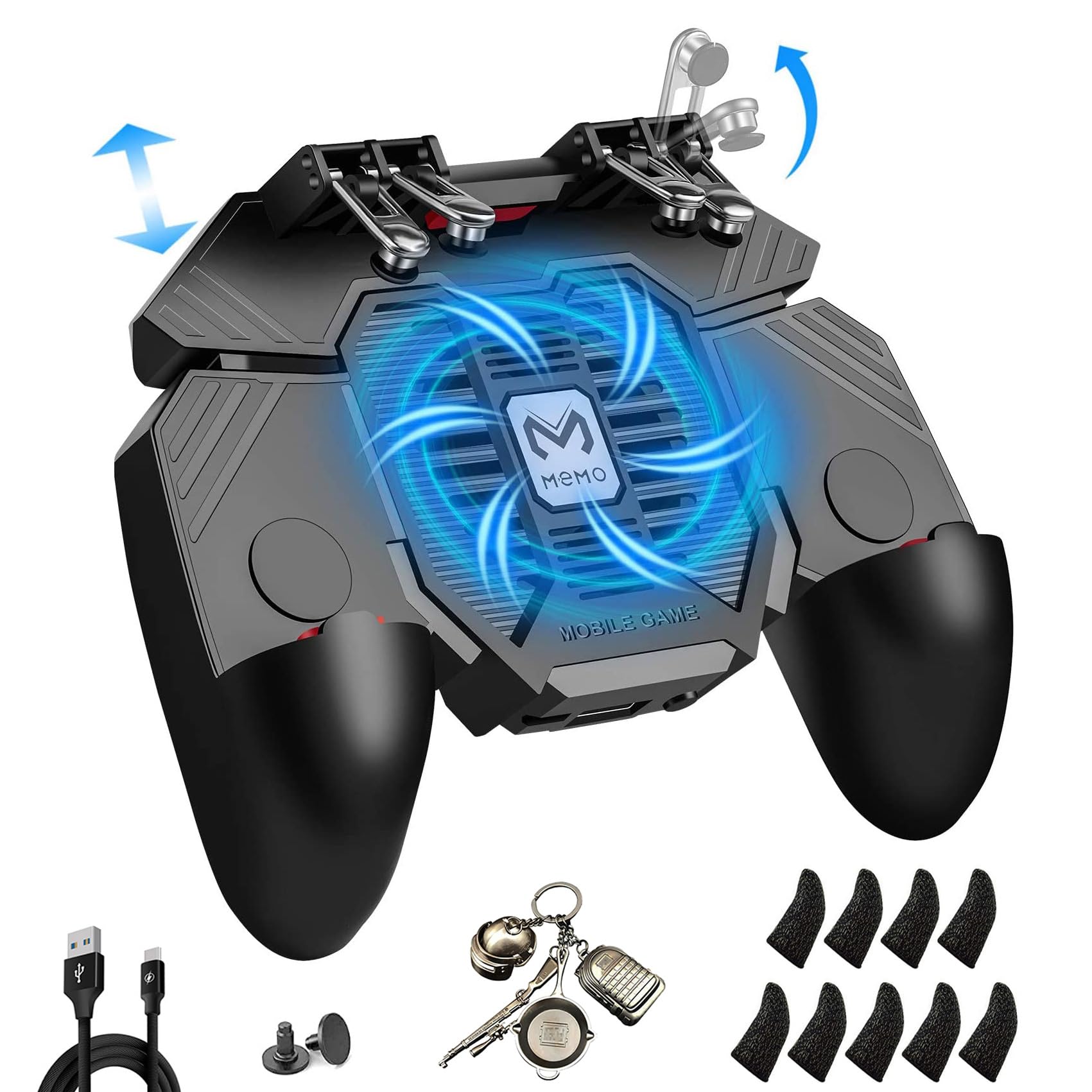 Photo 1 of 11 in 1 PUBG Mobile Controller Combo with Phone Cooler&4000mAh Battery