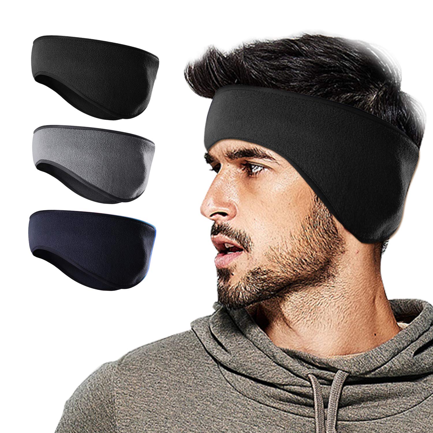 Winter Fleece Ear Warmers Headband Ear Muffs for Men Women Kids, Ear Covers for Cold Weather Ski Running Cycling Work