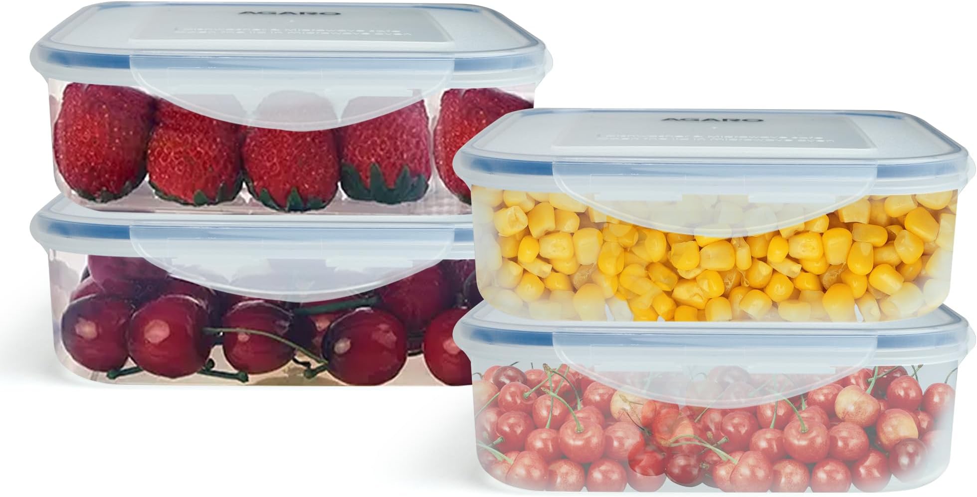 AGARO Airtight Container, Food Storage Container With Lid, Multipurpose Kitchen Container, Square Plastic Body, Leak Proof, BPA Free, Capacity 600ml Each, Pack of 4