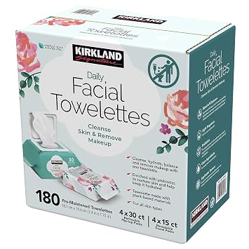 Kirkland Signature Daily Facial Towelettes, 180 Count