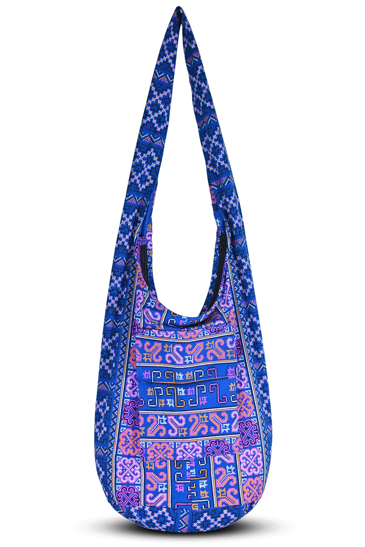 Your Cozy Boho Crossbody Bag for Women – Handmade Cotton Sling Bag Lightweight Unisex Travel Purse with Zipper: Tribeblue