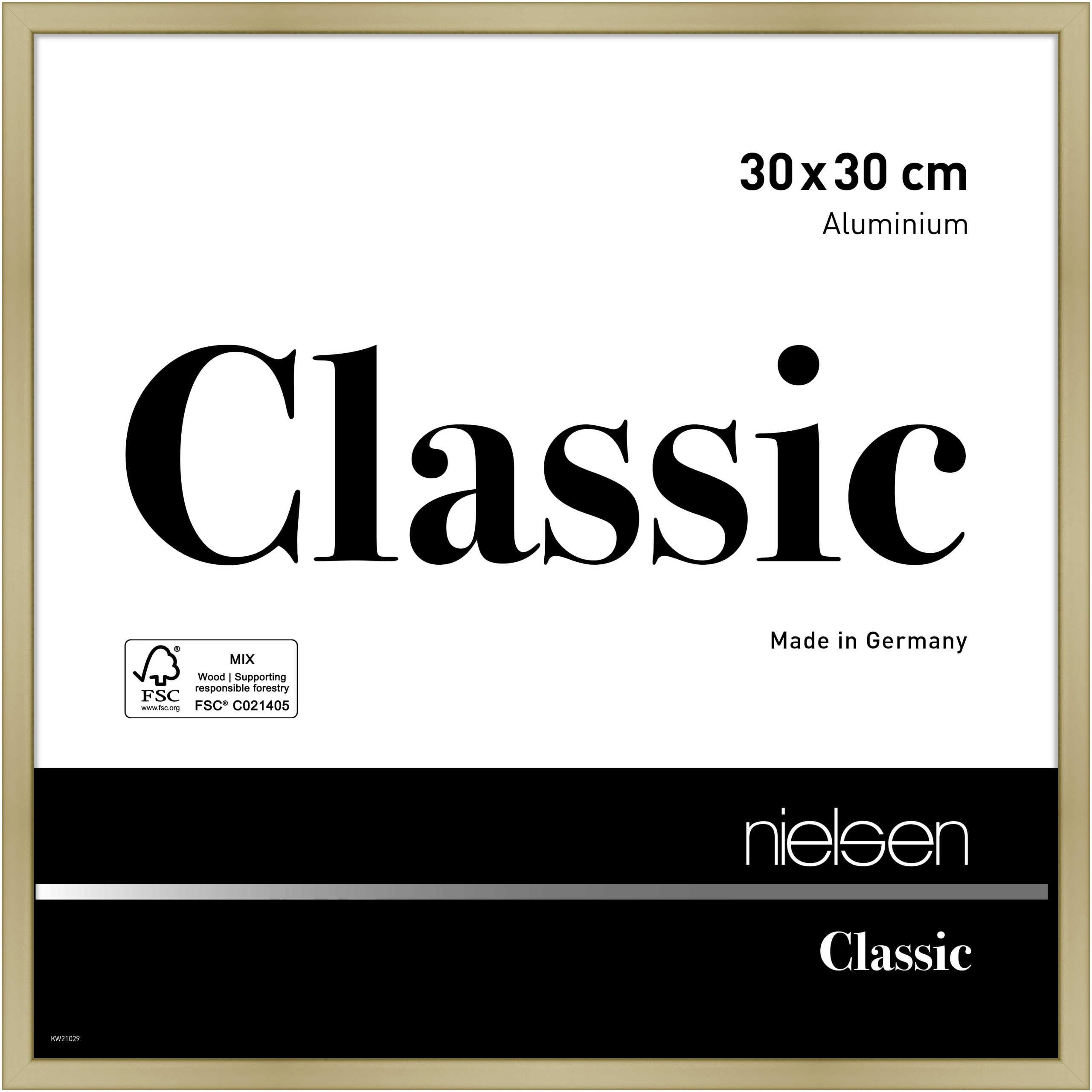 nielsen aluminium picture frame Classic, 30x30 cm, frosted gold โ image 1