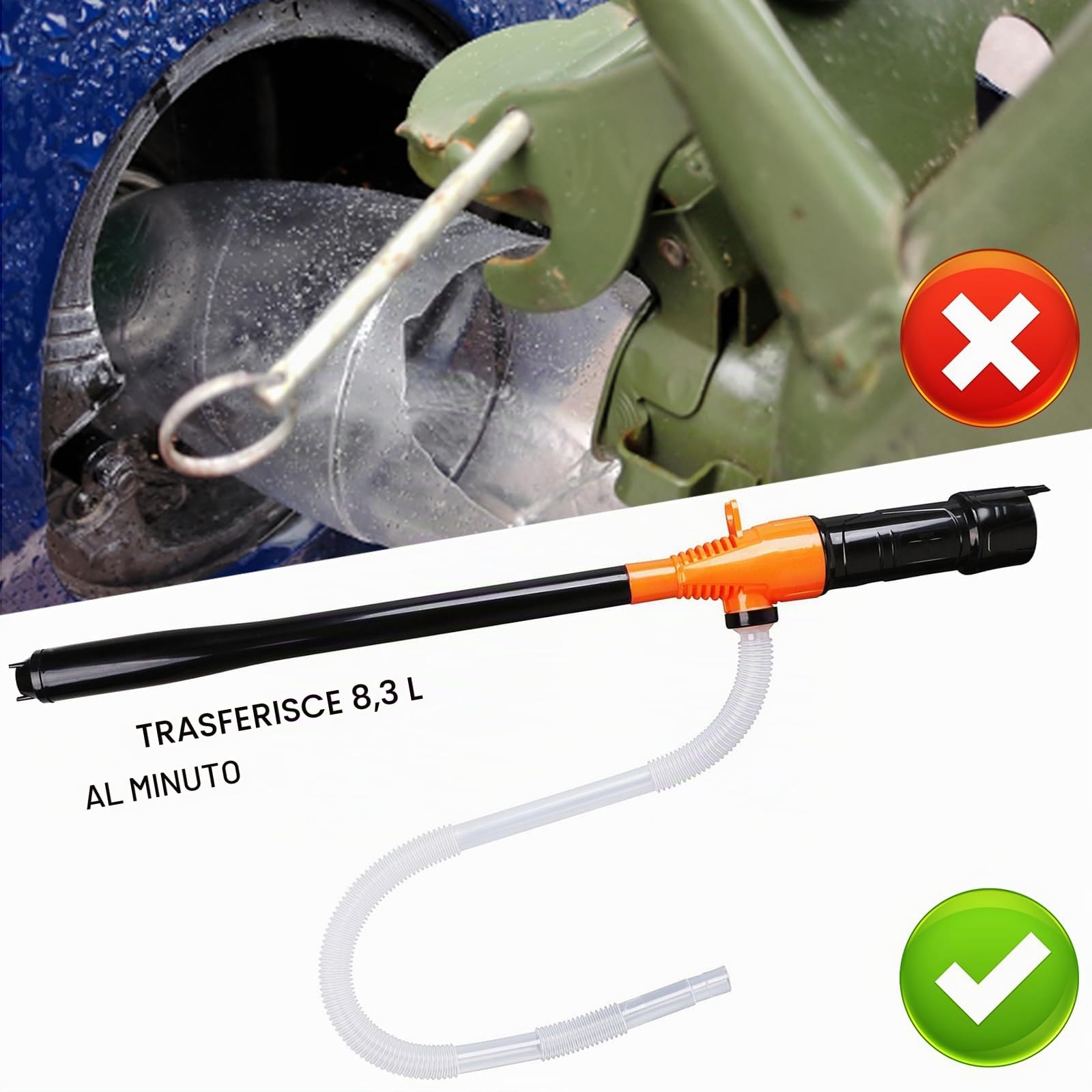 Pompa elettrica portatile a batteria per liquidi, 8,3 litri al minuto, per diesel, olio, refrigerante, acquario