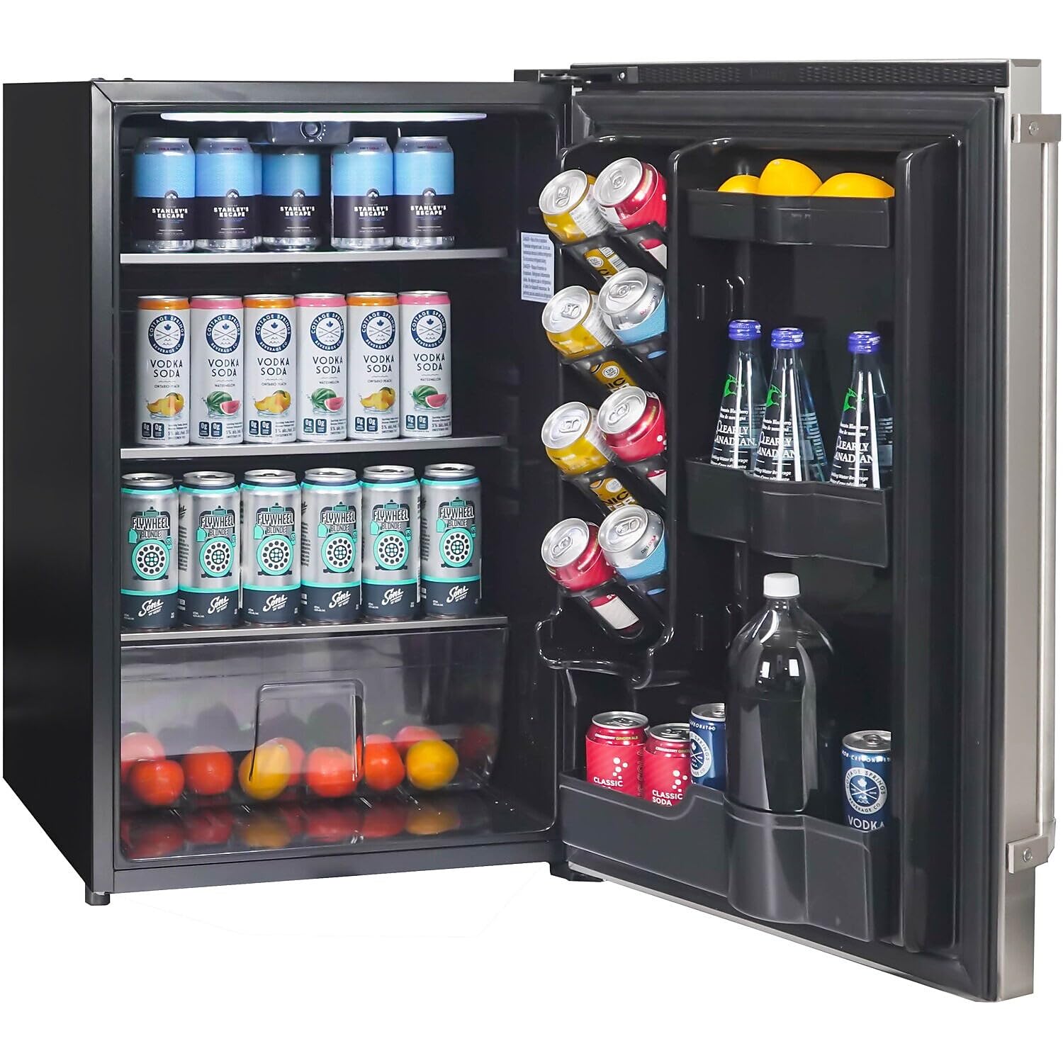 Danby Dar044a1sso 4.4 Cuft. Outdoor Compact Refrigerator Estar LED White Light Door Lock on Fridge.com - View 4