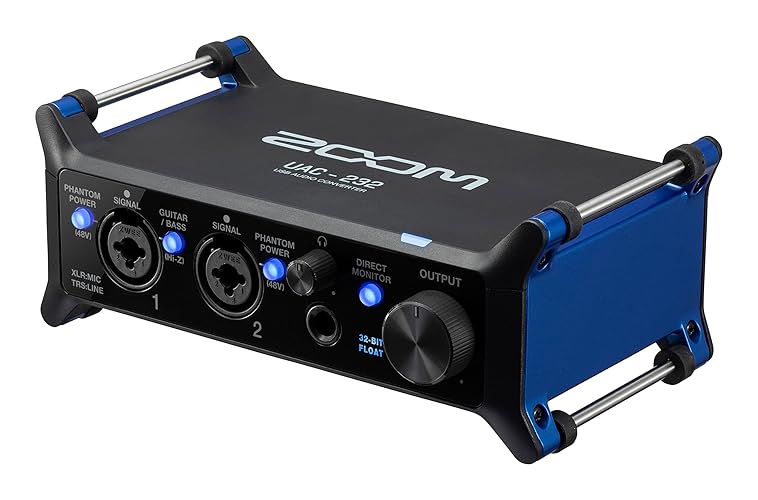 Zoom UAC-232 Audio Converter with 32-Bit Float, Audio Interface,2 XLR/TRS Combo Inputs, Headphone Outputs, 192 kHz Sample Rate, For Music & Streaming