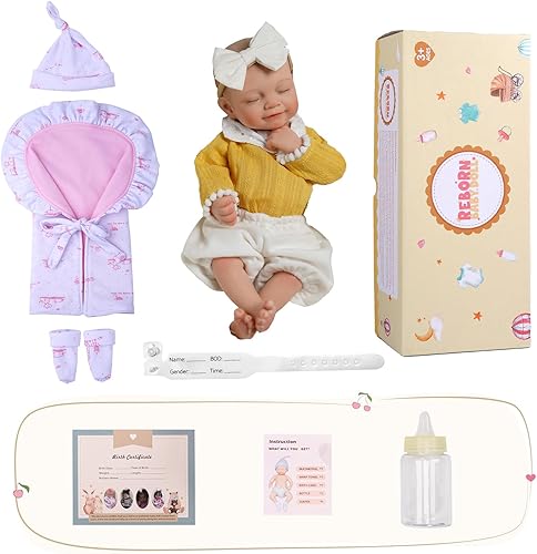 Miniatura 6 de BABESIDE Muñecas de bebé Reborn de silicona de cuerpo completo, 12 pulgadas (peso 3 libras) de silicona completa con peso realista, muñeca de bebé