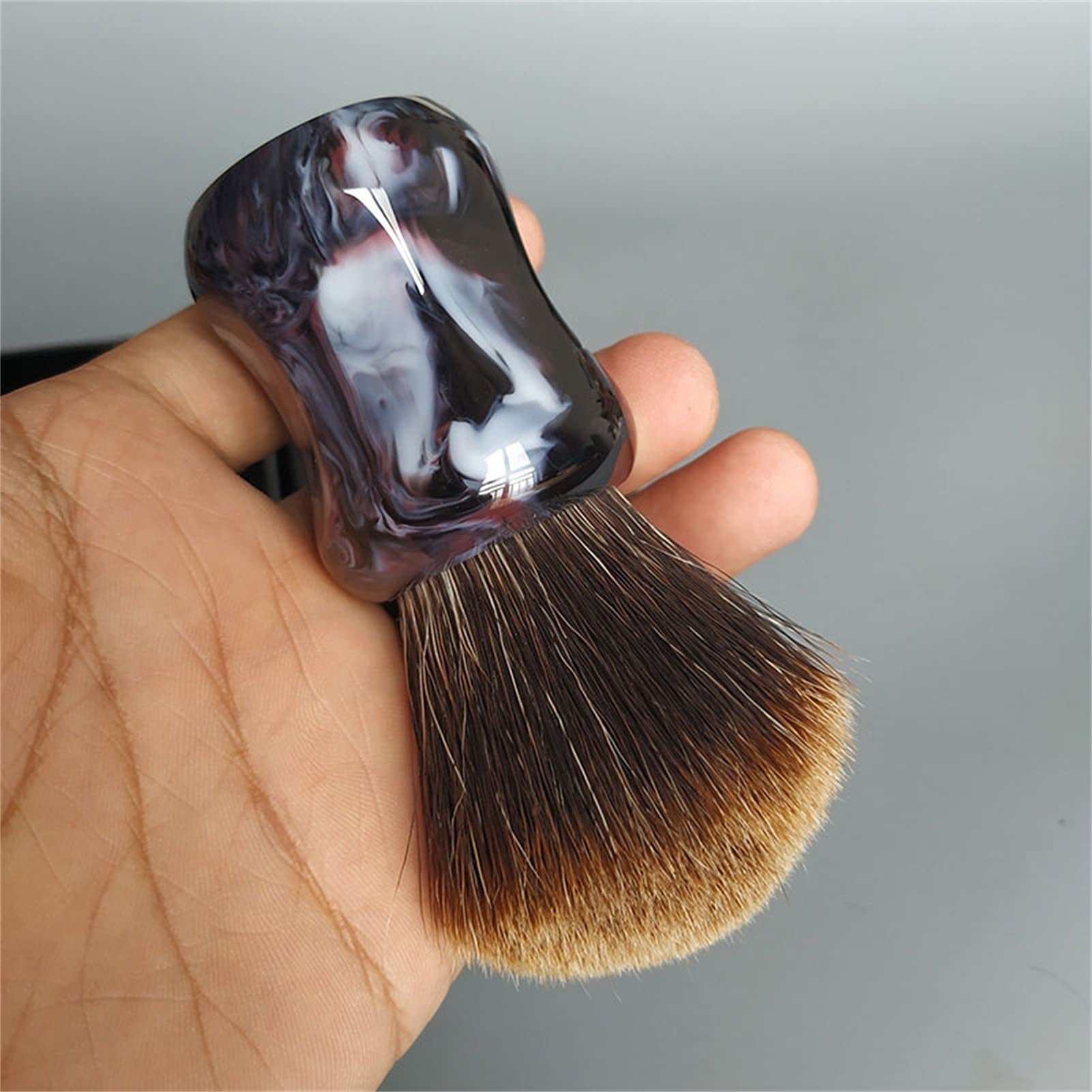 AnSafe Brocha de Afeitar Pelo de tejón Durable Mango de Resina Barba Jabón Cepillo de Espuma Hecho a Mano Elegante Afeitado Cepillo (Color : B)