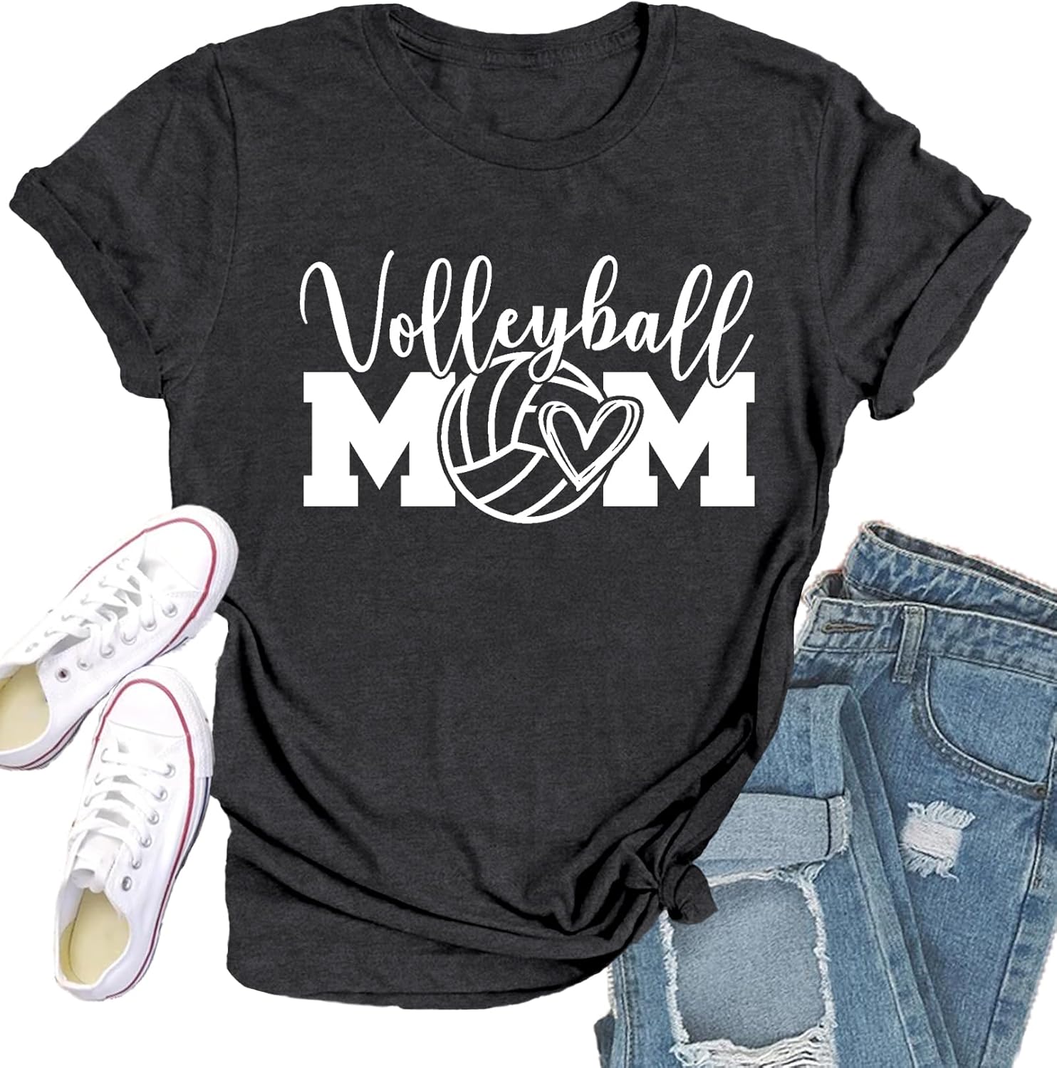 Womens Baseball Mom Shirts Baseball Heart T-Shirt Funny Game Day Tee Tops