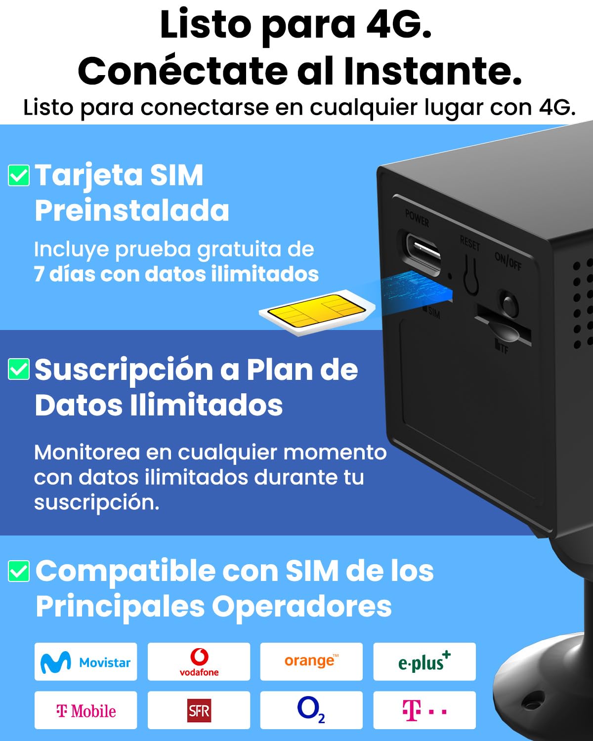 Bextgoo 4K Mini Videovigilancia sin Internet, 4G LTE Camara Vigilancia SIM
