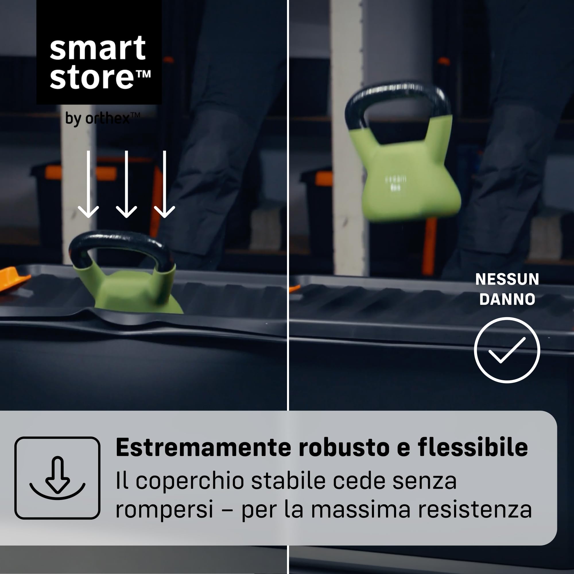SmartStore Scatola Portaoggetti Resistente con Coperchio I 31L I Set 6 Impilabili I Garage Officina Trasloco I Chiusura Clip I Made in Sweden I Nera I 50 x 39 x 26 cm