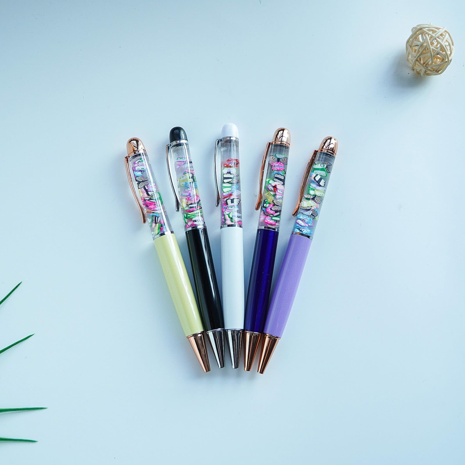 Sikyby Butterfly Floating Funny Pens Cute Floater Liquid Writing Journaling Office Pen Unique Gift For Women Men Set of 5 Pens - Image 3