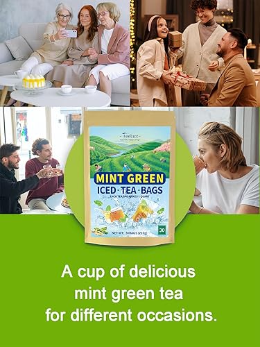 Vista 114 de TeeLux Bolsas de té verde, té verde puro natural, súper antioxidante, cafeinado, 100 bolsas de té para apoyar la salud general