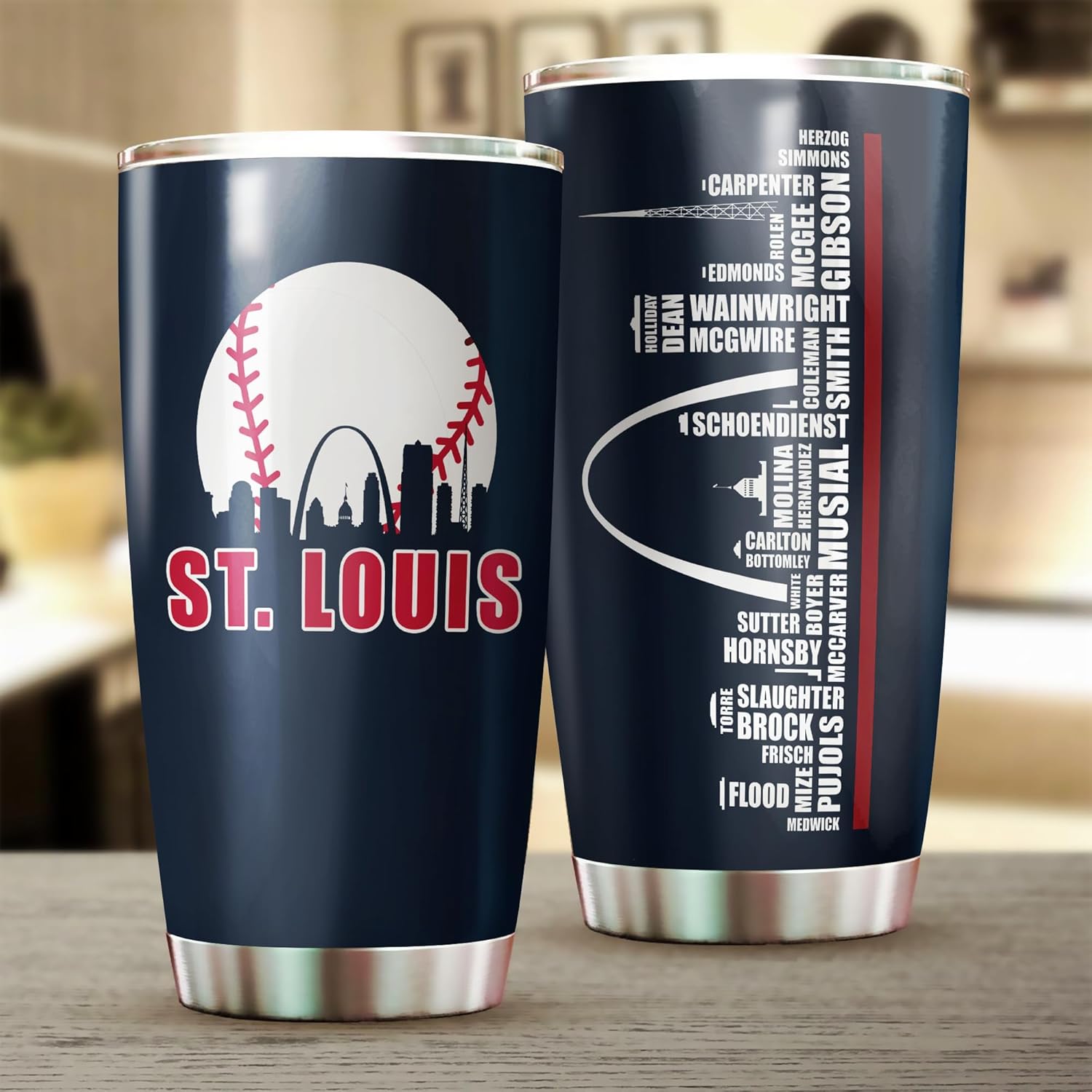 Schian St Louis City Skyline Legends Baseball Tumbler - Coffee Mug Insulated Tumbler With Lid - Mother's Day, Father's Day, Birthday, Christmas Gifts For Fans - 20 Oz| Stainless Steel - Image 5