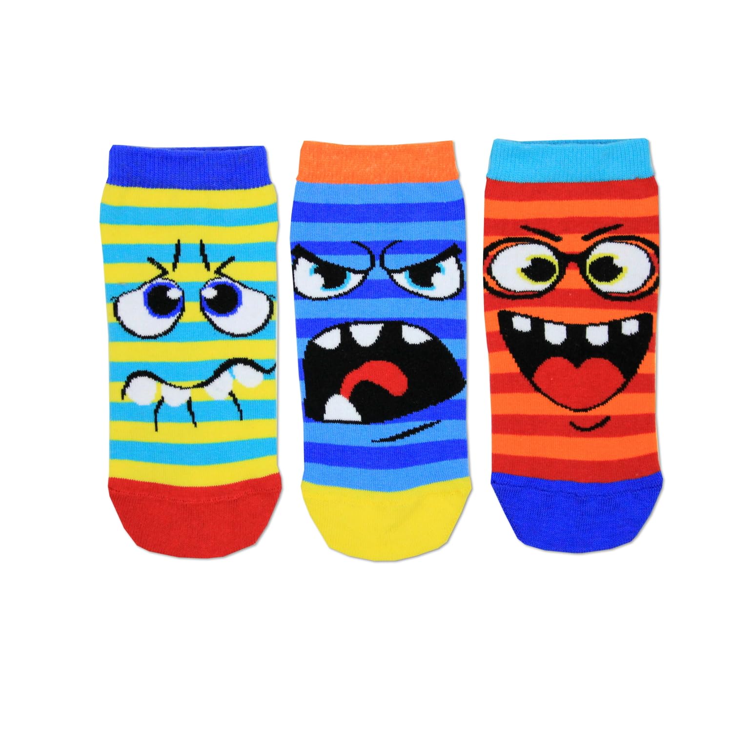 United Oddsocks Boys Multi - 3 Liner Oddsocks For - Faces Uk 12-5.5 Eur 30.5-38.5 Us 13.5-8