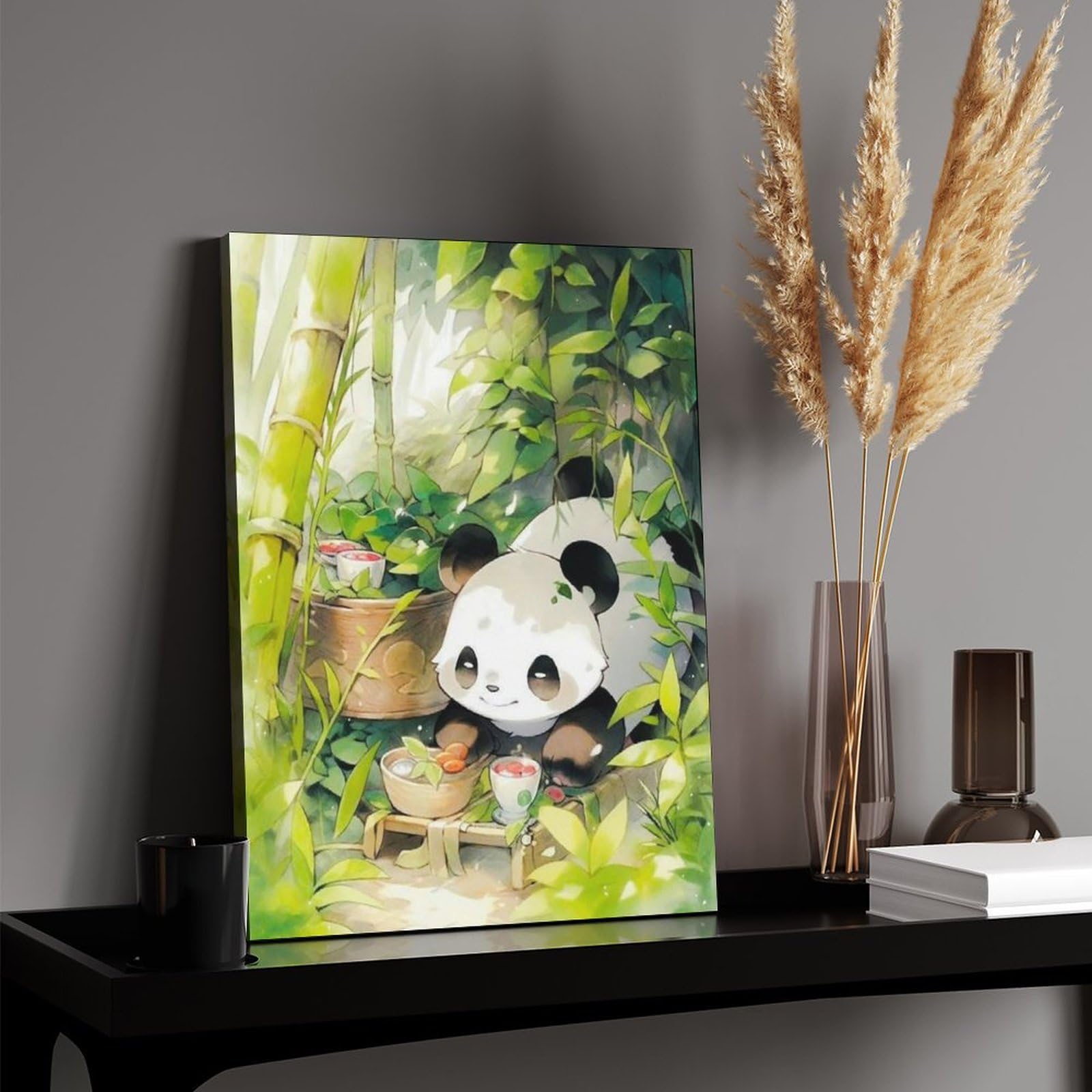 Amazon.co.jp: 絵画 竹林に座るパンダインテリア 絵画 かわいい