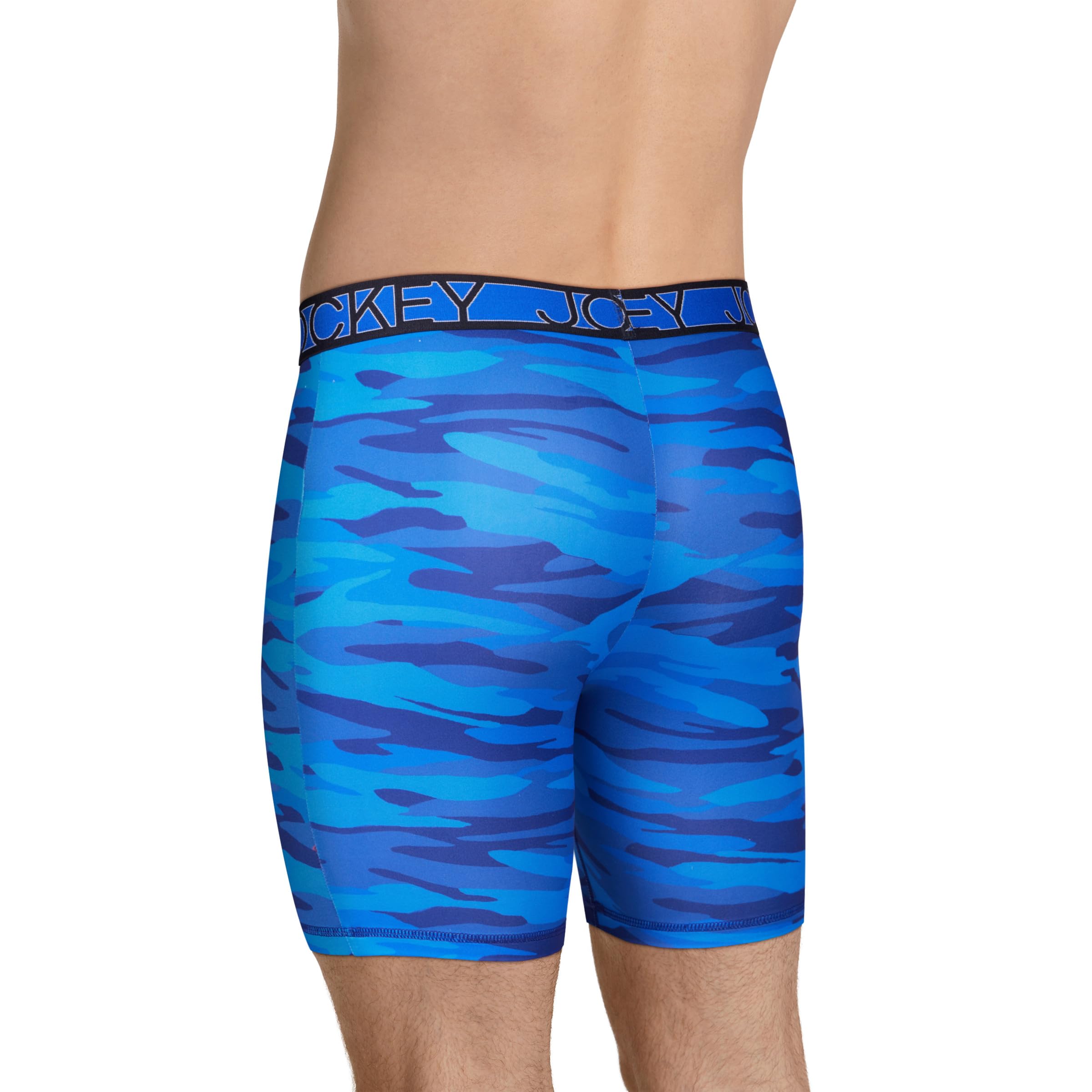 Jockey Men's Underwear Active Microfiber 9' Long Leg Boxer Brief - 3 Pack