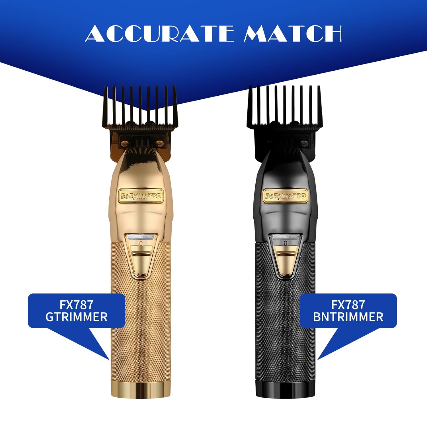 8 Pcs Trimmer Guards Fits for BaBylissPRO Barberology FX787 & FX726 Trimmer, Replacement Guards Set with Metal Spring Clip - From 1/32-5/4 inch - Image 2